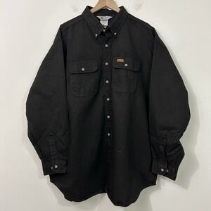 Vintage Carhartt Shirt Mens 3XL Black Button Down Canvas Work Wear USA